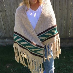 Hand knit shawl